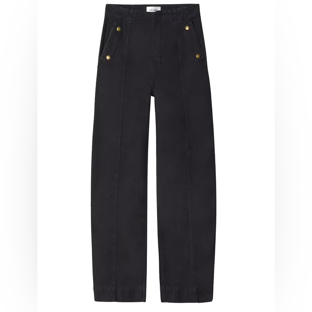 Frame Utility Barrel Pant in Washed Black